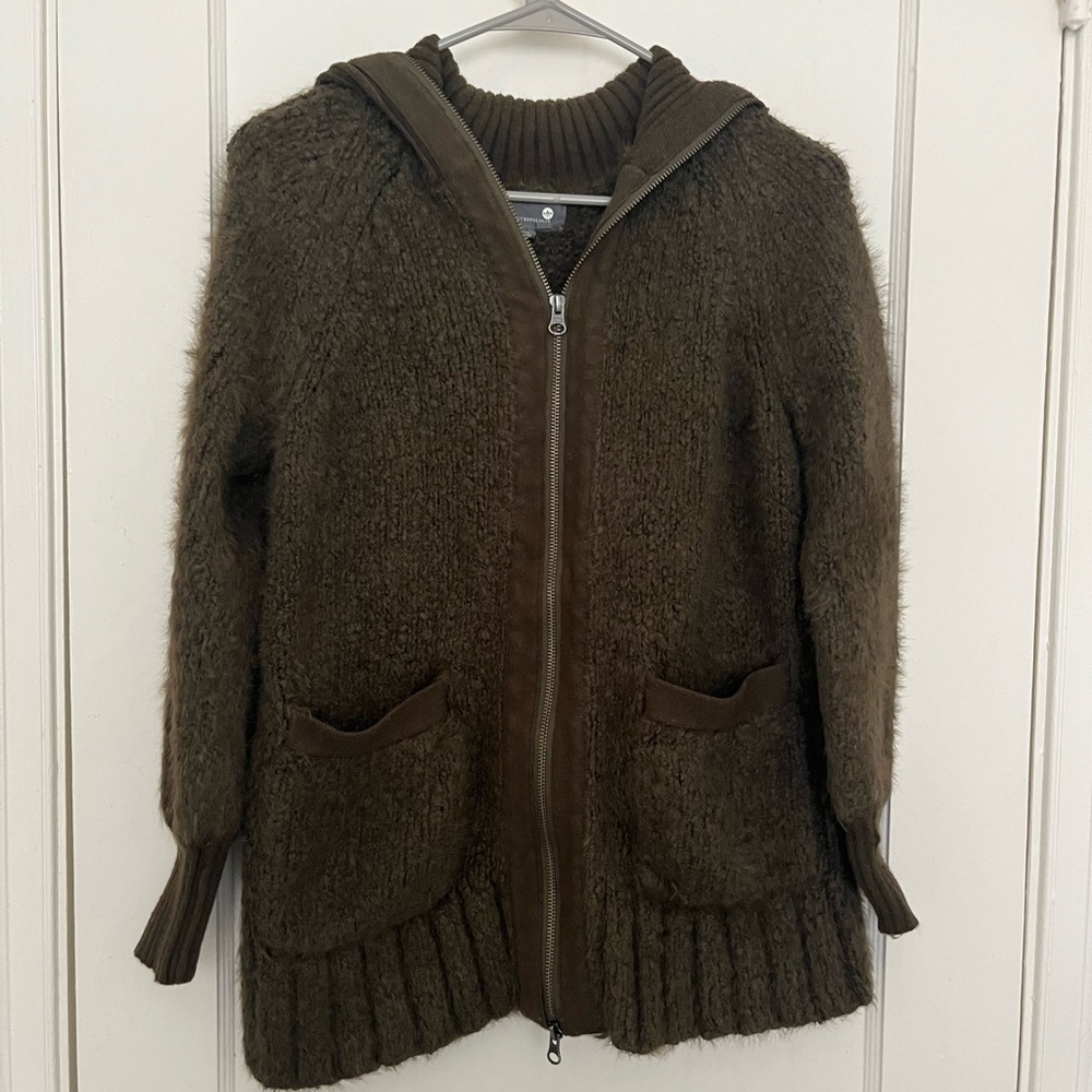 Anthropologie Bethenny Zip-Front Cardigan in Olive